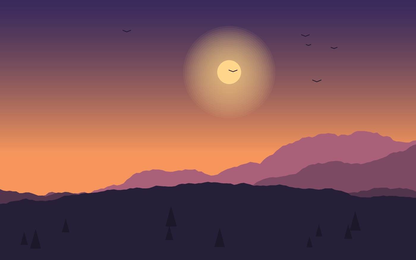 Ilustração de uma paisagem