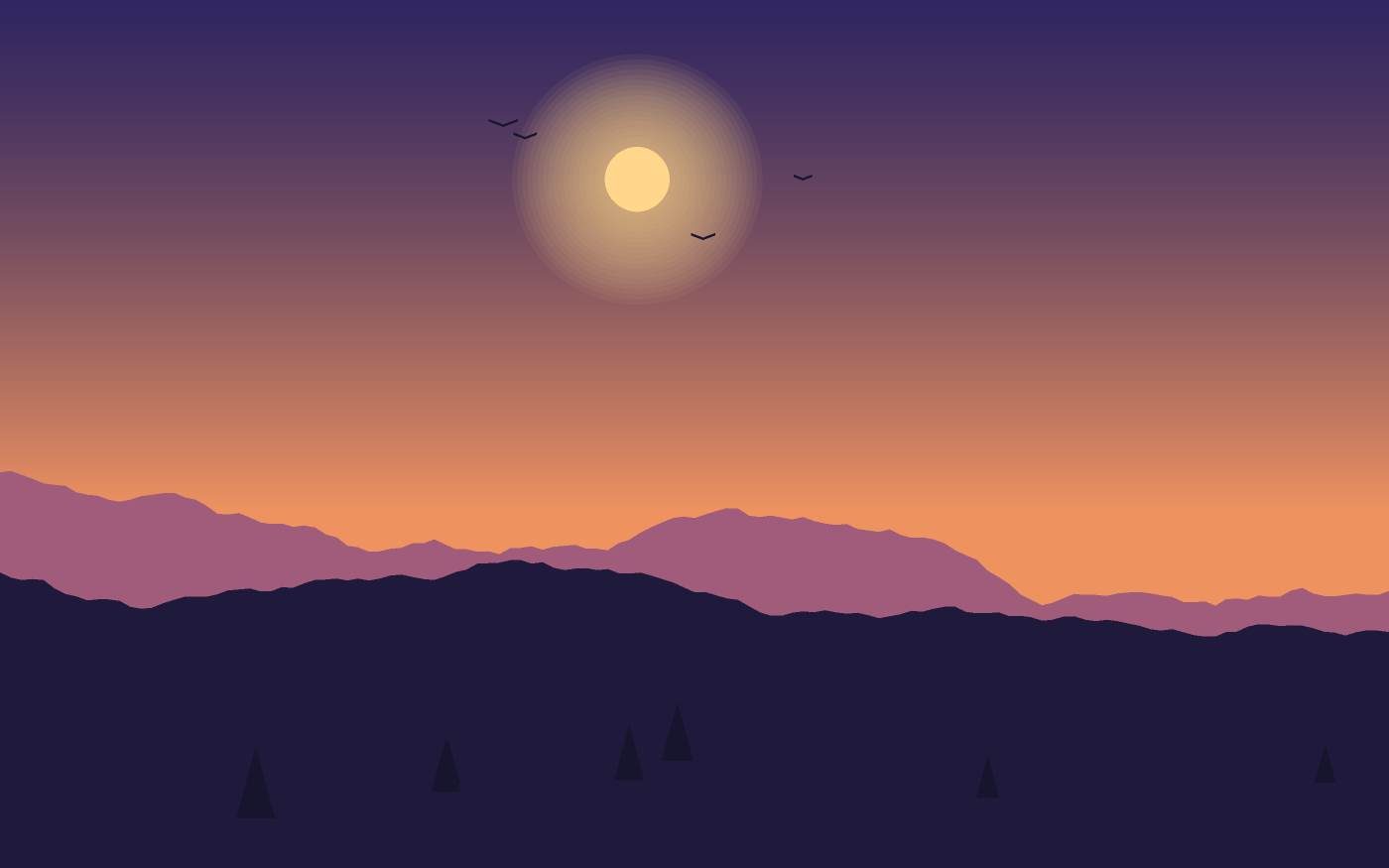 Ilustração de uma paisagem